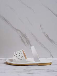 Zapatillas de moda antideslizantes ahuecadas para niñas para el verano - Blanco - Ver 4