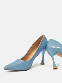 SheIn Belle 時尚藍色淺口高跟鞋適用於女士尖頭高跟鞋 - 藍色 - 查看 7