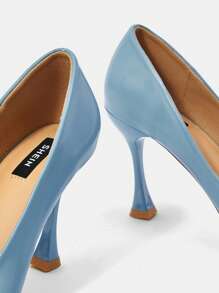 SheIn Belle 時尚藍色淺口高跟鞋適用於女士尖頭高跟鞋 - 藍色 - 查看 9