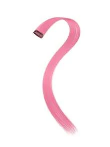 10片彩色夹式接发，20英寸直发合成假发，适用于万圣节装扮、圣诞节、派对、音乐节、新年礼物，女士（红色） - 玫紅色 - 查看 8