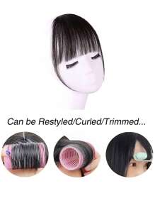 Extra Short Straight Synthetic Hair Bangs - Maroon - View 2