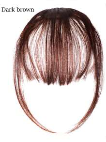Extra Short Straight Synthetic Hair Bangs - Maroon - View 4