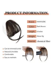 Extra Short Straight Synthetic Hair Bangs - Maroon - View 5