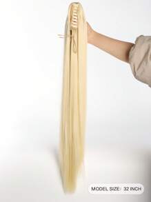 Extra Long Straight Ponytail Synthetic Hair Extension - Gold - View 2