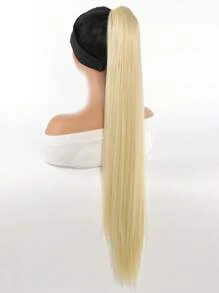 Extra Long Straight Ponytail Synthetic Hair Extension - Gold - View 3
