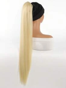 Extra Long Straight Ponytail Synthetic Hair Extension - Gold - View 4