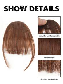 短直筒合成纖維頭髮劉海 - Light Brown - 查看 4
