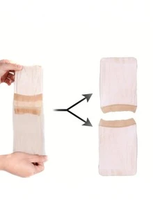 2包HD假髮帽，適用於前蕾絲假髮，彈性中號尼龍長筒襪帽，彈性假髮帽，透氣 - 卡其色 - 查看 2