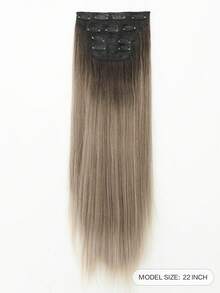 Clip In Hair Extensions Ombre Color 11 CLips 20 Inch 4pcs Set Long Wavy Hair Extension For Girls Women Synthetic Hairpieces - Multicolor - View 3