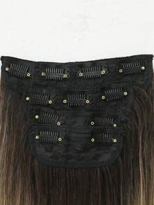 Clip In Hair Extensions Ombre Color 11 CLips 20 Inch 4pcs Set Long Wavy Hair Extension For Girls Women Synthetic Hairpieces - Multicolor - View 5