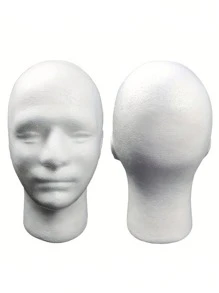 1入組泡沫頭髮模特男性模特頭假髮頭支架模特男士頭模型假髮展示