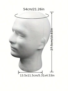 1入組泡沫頭髮模特男性模特頭假髮頭支架模特男士頭模型假髮展示