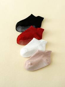 4雙嬰兒素色防滑襪子適用於日常生活 - 彩色 - 查看 2