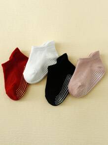 4雙嬰兒素色防滑襪子適用於日常生活 - 彩色 - 查看 3