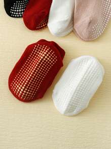 4雙嬰兒素色防滑襪子適用於日常生活 - 彩色 - 查看 4