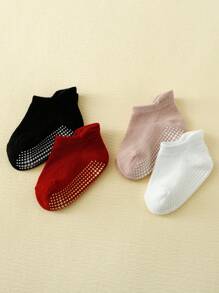 4雙嬰兒素色防滑襪子適用於日常生活 - 彩色 - 查看 5