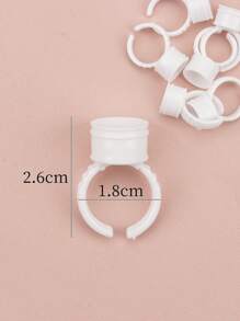 100 chiếc cốc đựng keo dán mi bằng nhựa - trắng - Xem 3