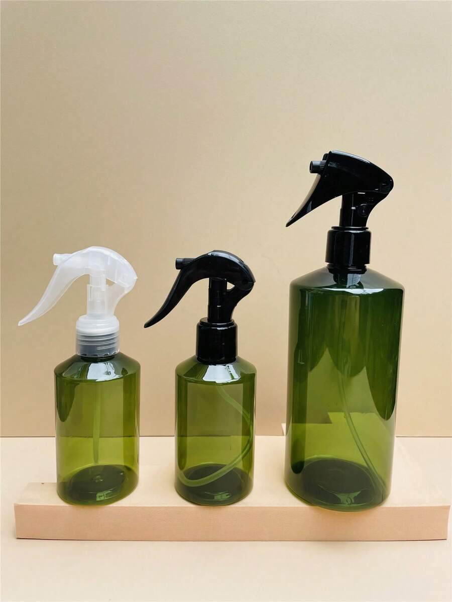 可填充霧化噴瓶1入組200ml綠色塑膠創意圓形手掌瓶髮膠瓶水噴瓶 - 軍綠色 - 查看 1