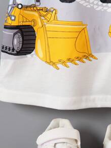 SHEIN Tops con trai lớn Ô tô/xe hơi Giải trí - trắng - Xem 5