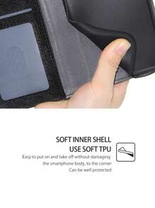 keyunfei 1pc Black Multi-Function Zipper Wallet With Pu Leather Wrist Strap, Flip Cover Card Holder Stand Phone Case Compatible With Samsung, Compatible With Iphone,International Version, Not The Domestic Version - Black - View 5