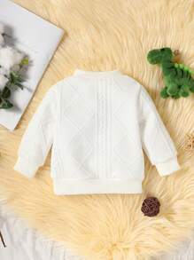Baby Boy Half Button Sweatshirt - White - View 2