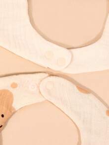 Bebé 3 piezas Set babero con cereza & con patrón de tigre de tela - Multicolor - Ver 4