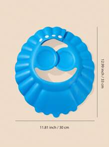 1pc Baby Shampoo Cap With Ear Protection, Adjustable, Made Of EVA Material, Easy To Wear - Blue - View 3