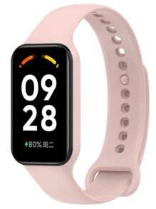 1 dây đeo đồng hồ silicon có thể điều chỉnh tương thích với Redmi - Màu Hồng baby - Xem 1