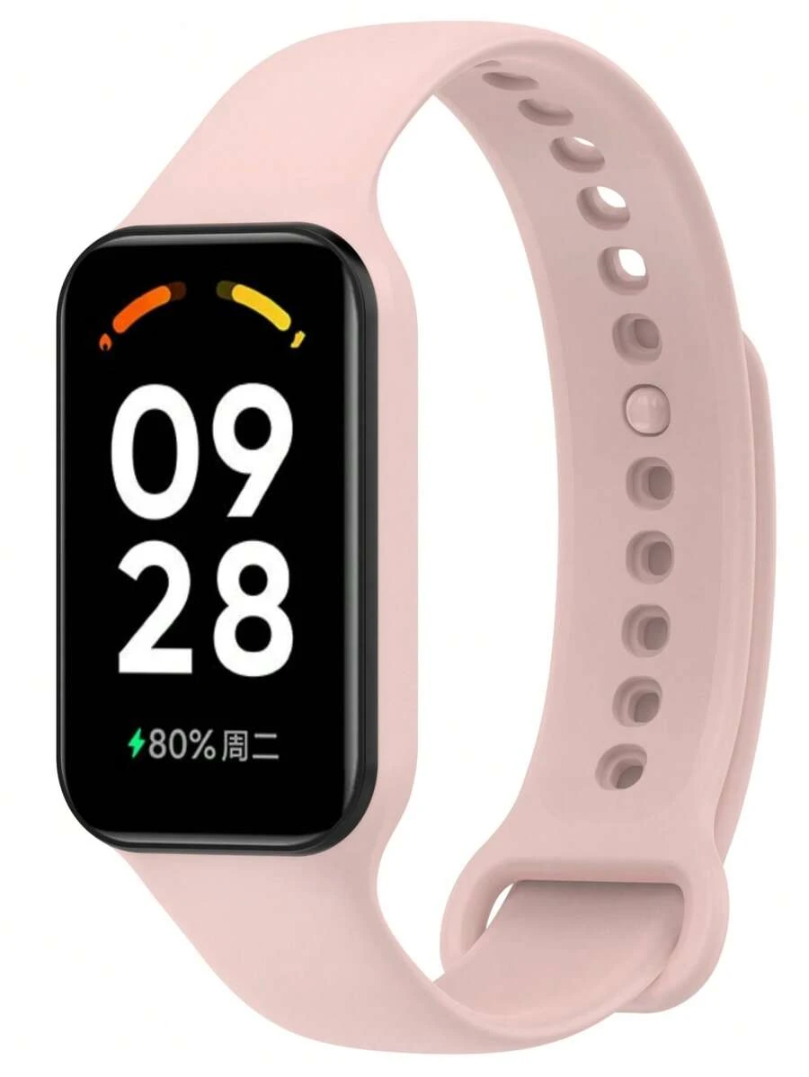 1 dây đeo đồng hồ silicon có thể điều chỉnh tương thích với Redmi - Màu Hồng baby - Xem 1