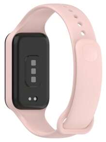 1 dây đeo đồng hồ silicon có thể điều chỉnh tương thích với Redmi - Màu Hồng baby - Xem 2