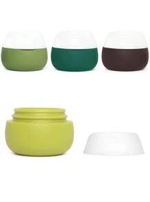 化妝品旅行容器，帶蓋矽膠化妝品罐旅行配件 - 彩色 - 查看 1