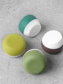 化妝品旅行容器，帶蓋矽膠化妝品罐旅行配件 - 彩色 - 查看 3