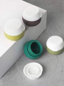 化妝品旅行容器，帶蓋矽膠化妝品罐旅行配件 - 彩色 - 查看 4
