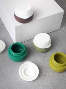 化妝品旅行容器，帶蓋矽膠化妝品罐旅行配件 - 彩色 - 查看 5