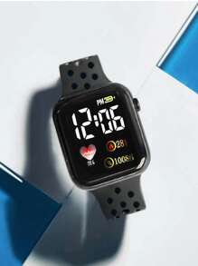 2pcs Couple Square Electronic Watch - Multicolor - View 2