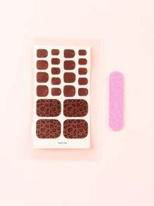 1 hoja de pegatinas para uñas de los pies con estampado de leopardo y 1 lima de uñas, envolturas para esmalte de uñas, diseño de uñas para mujeres y niñas - Multicolor - Ver 2