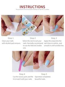 1 hoja de pegatinas para uñas de los pies con estampado de leopardo y 1 lima de uñas, envolturas para esmalte de uñas, diseño de uñas para mujeres y niñas - Multicolor - Ver 4