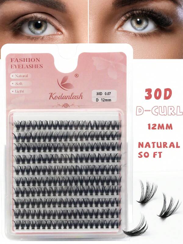 200pcs Lash Cluster 30D D Curl Fluffy Cluster Lashes 916mm Individual