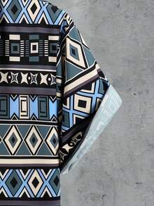 Manfinity RSRT Áo sơ mi Nam Nút phía trước Hình học Boho - Nhiều màu - Xem 3