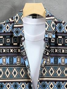 Manfinity RSRT Áo sơ mi Nam Nút phía trước Hình học Boho - Nhiều màu - Xem 5