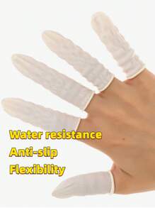 Latex Finger Cots,100Pcs Finger Protection When Applying Protect Fingers Tool - White - View 4