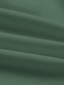 SHEIN BASICS 素色單肩連體衣 - 墨綠色 - 查看 5