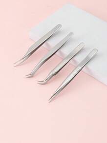 Eyelash tweezers,stainless steels Precision tweezers,lash extension tools,for Eyelash Extensions - Silver - View 2