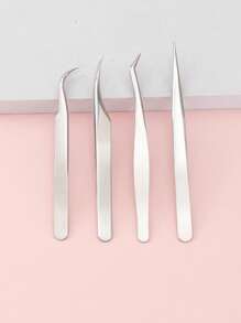 Eyelash tweezers,stainless steels Precision tweezers,lash extension tools,for Eyelash Extensions - Silver - View 3