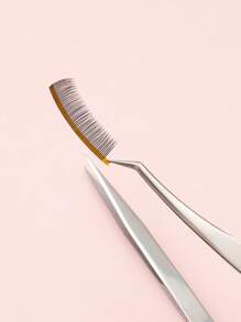 睫毛鑷子，不銹鋼精密鑷子，睫毛延長工具，用於睫毛延長 - 銀色 - 查看 4