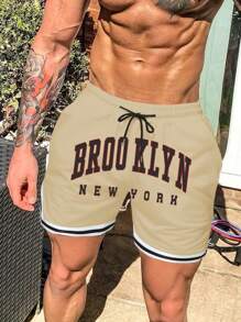 Aesthetic Post Quần Short Nam Dây kéo Túi Lá thư Giải trí - Màu Khaki - Xem 3