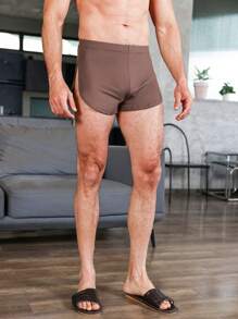 Quần giản dị  Nam Chia màu trơn - màu nâu - Xem 3