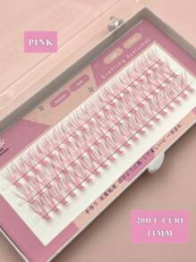 Cụm Lông Mi, 20D C Curl Màu Cụm Lông Mi Đỏ/Tím/Hồng/Xanh Dương 4 Màu Cá Nhân Nối Mi Tự Làm Manga Lashes Volumized Lông Mi Giả - màu đen - Xem 2