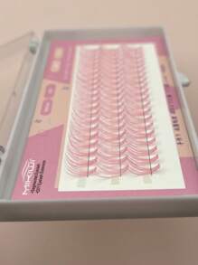 Cụm Lông Mi, 20D C Curl Màu Cụm Lông Mi Đỏ/Tím/Hồng/Xanh Dương 4 Màu Cá Nhân Nối Mi Tự Làm Manga Lashes Volumized Lông Mi Giả - màu đen - Xem 3