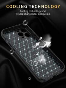 荔枝紋壓花推拉鏡頭蓋磁性手機殼 - 黑色 - 查看 4